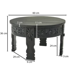 Couchtisch schwarz B/H/T: ca. 60x36x60 cm