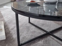 Couchtisch schwarz Marmor Optik schwarz B/H/T: ca. 80x35x80 cm