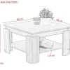 Couchtisch Tim III weiß anthrazit B/H/T: ca. 68x41x68 cm