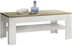 Couchtisch weiß Pinie Nachbildung Eiche Antik Nachbildung B/H/T: ca. 120x43x75 cm