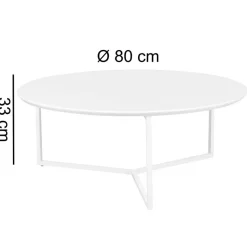 Couchtisch weiß weiß Lack matt B/H/T: ca. 80x33x80 cm