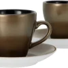 CreaTable Espressotassenset Golden Days gold Steinzeug 4 tlg.