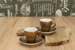 CreaTable Espressotassenset Golden Days gold Steinzeug 4 tlg.