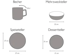 CreaTable Kombiservice Marrakesch multicolor Steinzeug 16 tlg.