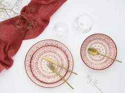 CreaTable Tafelservice Mexico rot Steingut 18 tlg.