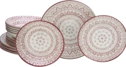 CreaTable Tafelservice Mexico rot Steingut 18 tlg.