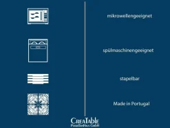 CreaTable Teller-Set Lava Stone schwarz Steinzeug
