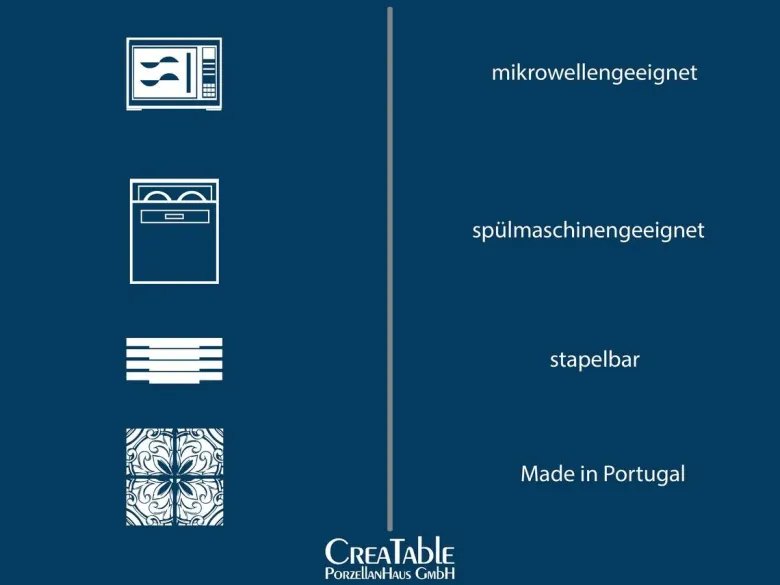 CreaTable Teller-Set Lava Stone schwarz Steinzeug
