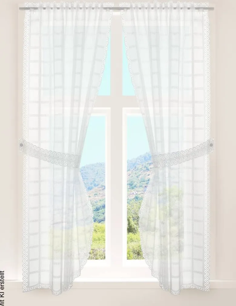 creative lifestyle Landhausgardine Tirol weiß B/L: ca. 90x160 cm