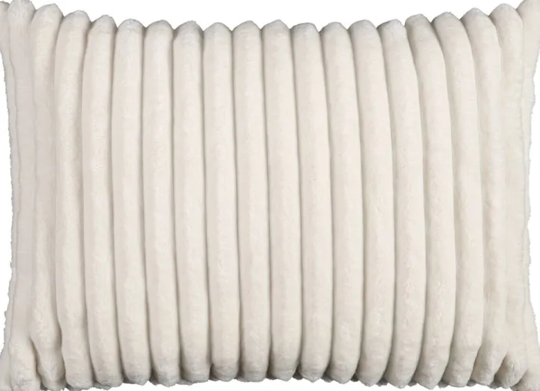 Dekokissen Luxus Flanell offwhite Polyester B/L: ca. 70x50 cm