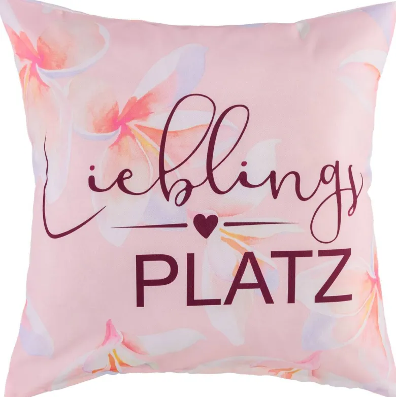 Dekokissen rosé Polyester B/L: ca. 45x45 cm