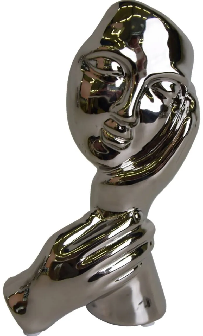 Dekorationsartikel silber Keramik H: ca. 17,5 cm