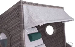 deVries Strandkorb PURE Wave XL grey Des. 484 grau Kunststoff B/H/T: ca. 140x160x80 cm