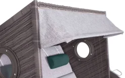 deVries Strandkorb PURE Wave XL grey Des. 484 grau Kunststoff B/H/T: ca. 140x160x80 cm