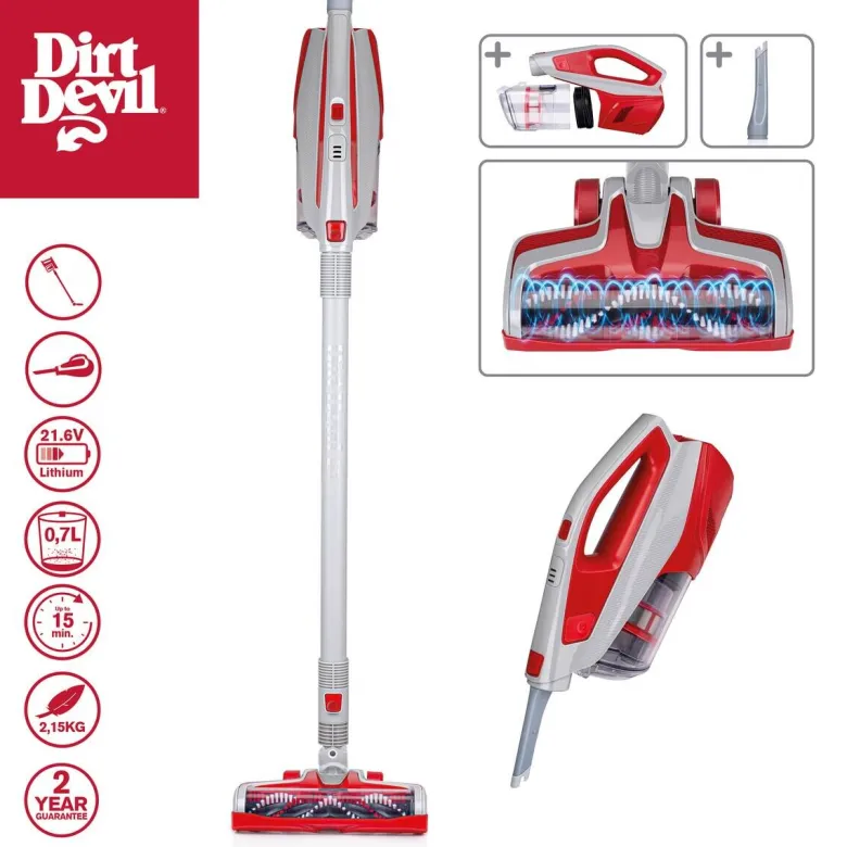 Dirt Devil Hand-/Stielstaubsauger DD9003 grau rot