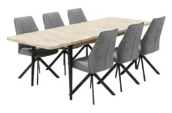 Drehstuhl Albany grau Microfaser B/H/T: ca. 47x95x62 cm