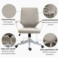 Drehstuhl 921-536BG beige weiß