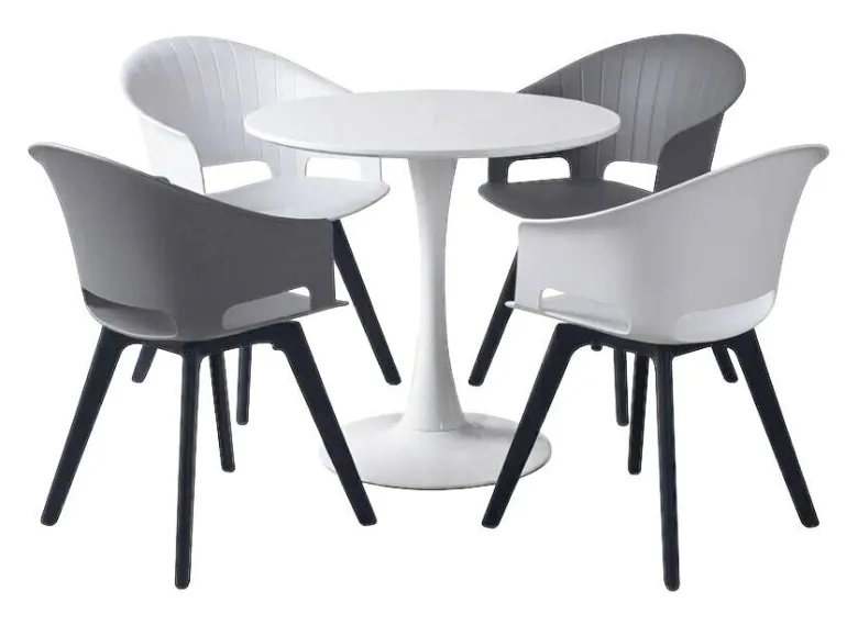 Drehstuhl Birte grau schwarz Kunststoff B/H/T: ca. 52x82x55 cm