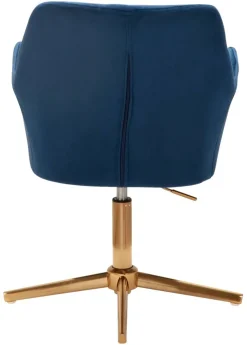 Drehstuhl blau Samt Eisen