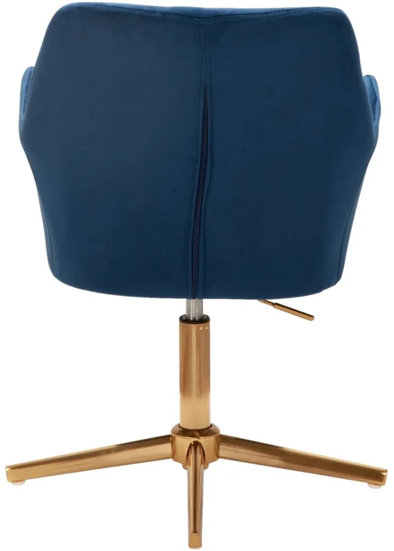 Drehstuhl blau Samt Eisen