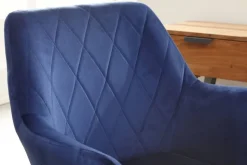 Drehstuhl blau Samt Eisen