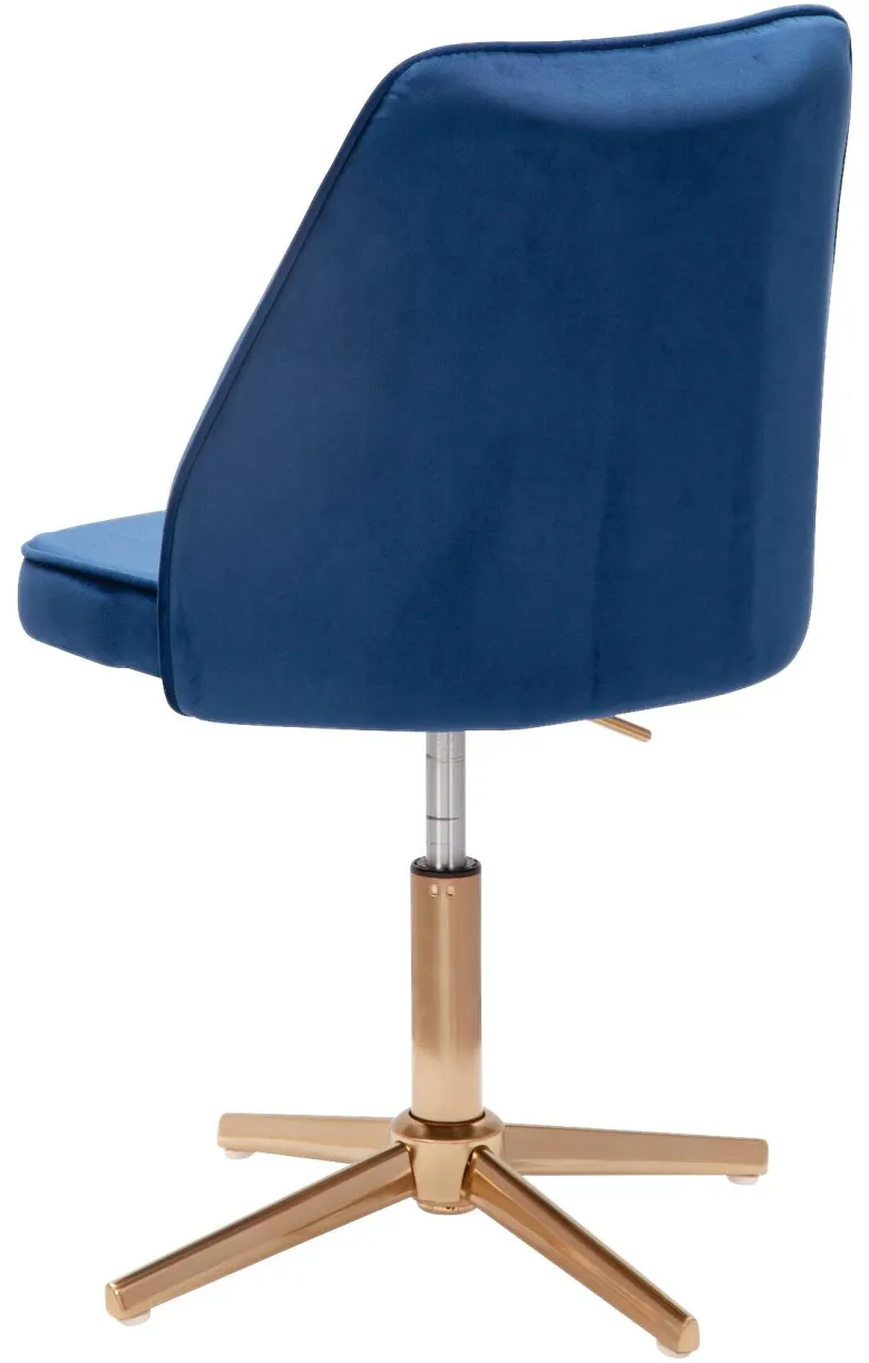 Drehstuhl blau Samt Eisen