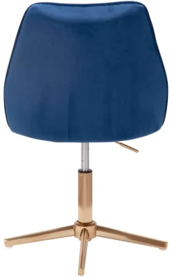 Drehstuhl blau Samt Eisen