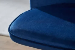 Drehstuhl blau Samt Eisen