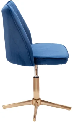 Drehstuhl blau Samt Eisen