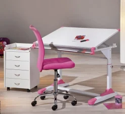 Drehstuhl Bonnie pink Kunststoff Metall