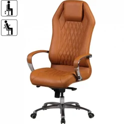 Drehstuhl braun Leder
