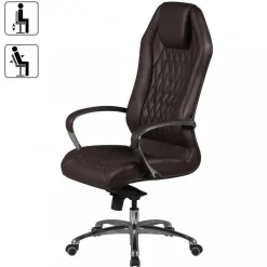 Drehstuhl braun Leder