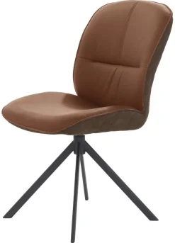 Drehstuhl Cognac braun Leder Microfaser B/H/T: ca. 47x88x63 cm