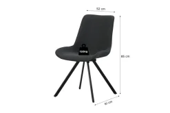 Drehstuhl EMILIA, 2er Set anthrazit Webstoff B/H/T: ca. 52x85x61 cm