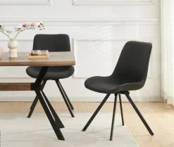 Drehstuhl EMILIA, 2er Set anthrazit Webstoff B/H/T: ca. 52x85x61 cm