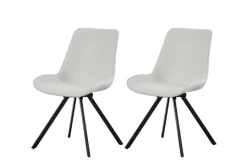 Drehstuhl EMILIA, 2er Set creme Webstoff B/H/T: ca. 52x85x61 cm