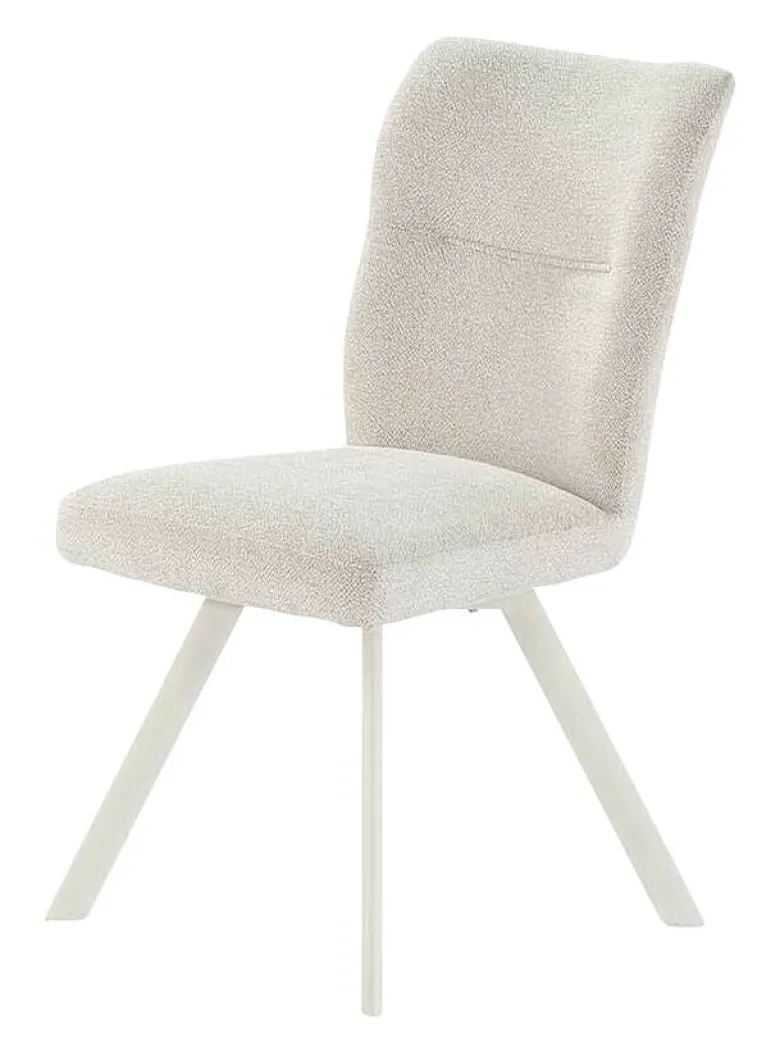 Drehstuhl hellbeige weiß Microfaser Metall B/H/T: ca. 46x86x61 cm