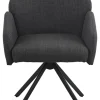 Drehstuhl Holly anthrazit Microfaser Webstoff B/H/T: ca. 57x84x61 cm