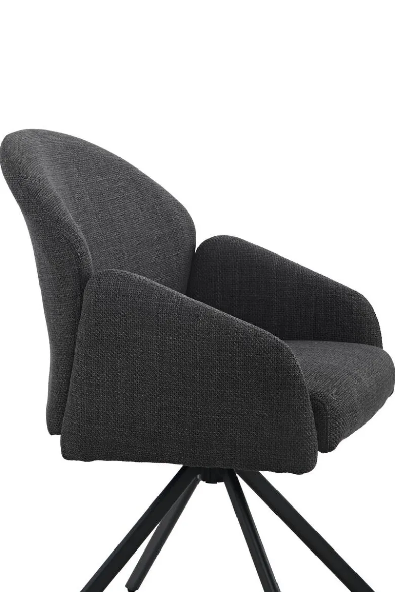 Drehstuhl Holly anthrazit Microfaser Webstoff B/H/T: ca. 57x84x61 cm