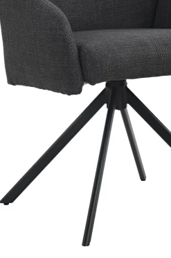 Drehstuhl Holly anthrazit Microfaser Webstoff B/H/T: ca. 57x84x61 cm