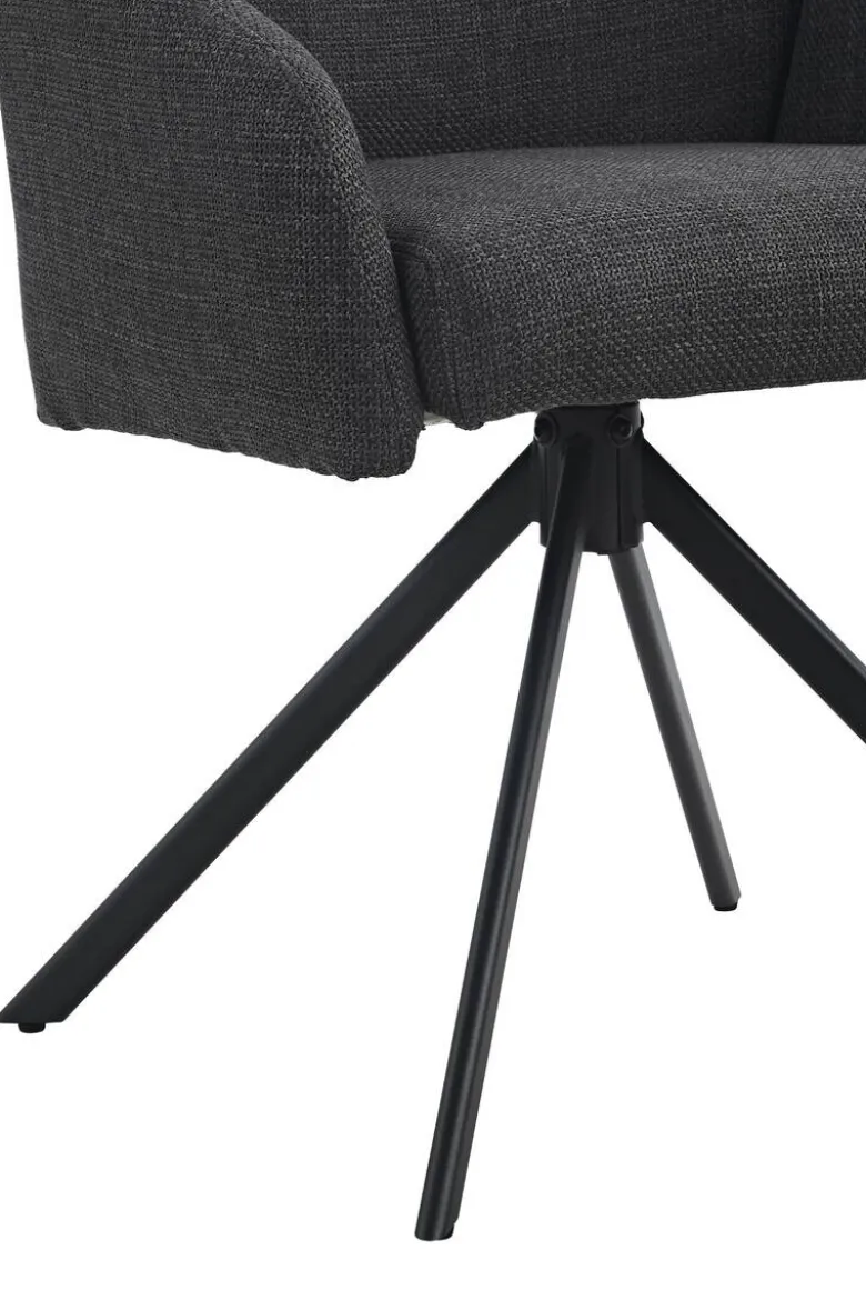 Drehstuhl Holly anthrazit Microfaser Webstoff B/H/T: ca. 57x84x61 cm