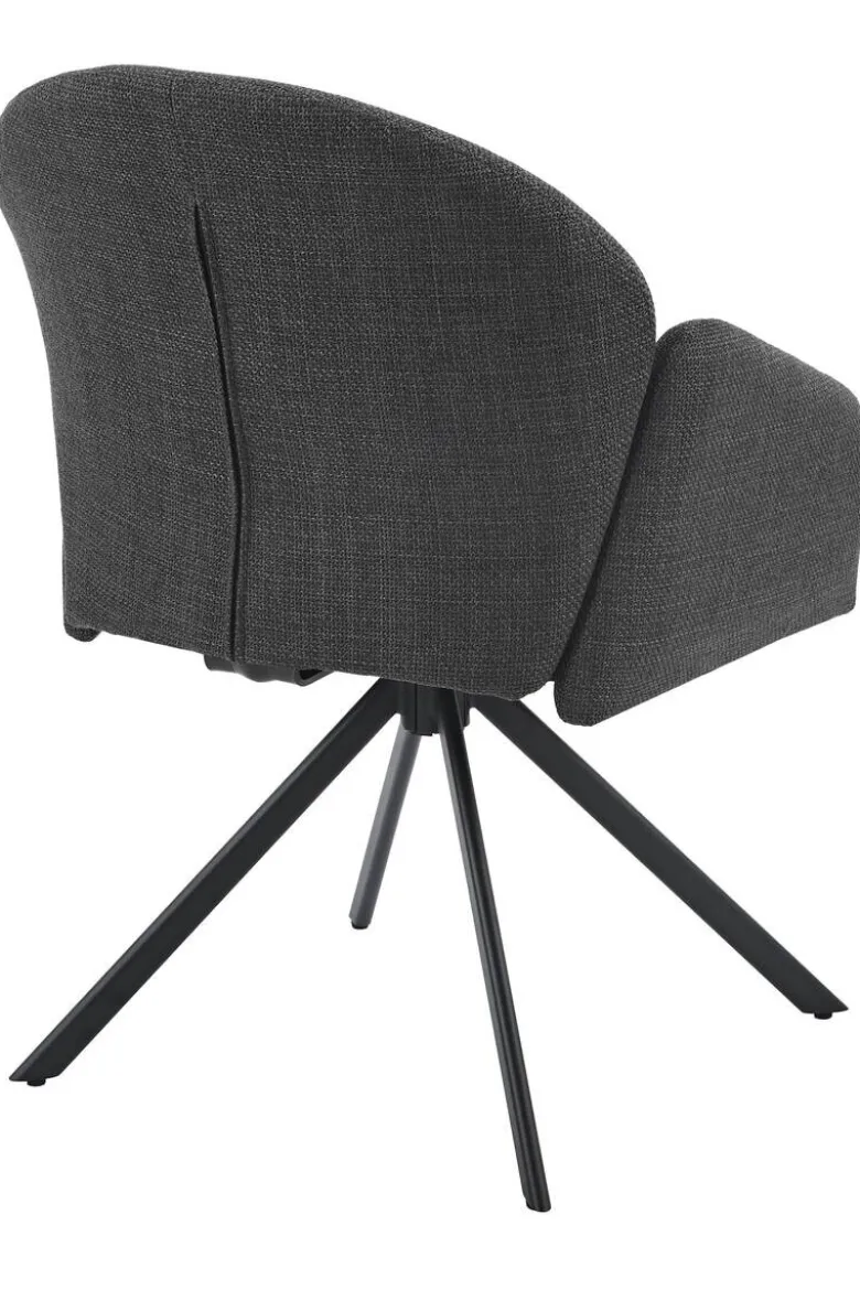 Drehstuhl Holly anthrazit Microfaser Webstoff B/H/T: ca. 57x84x61 cm