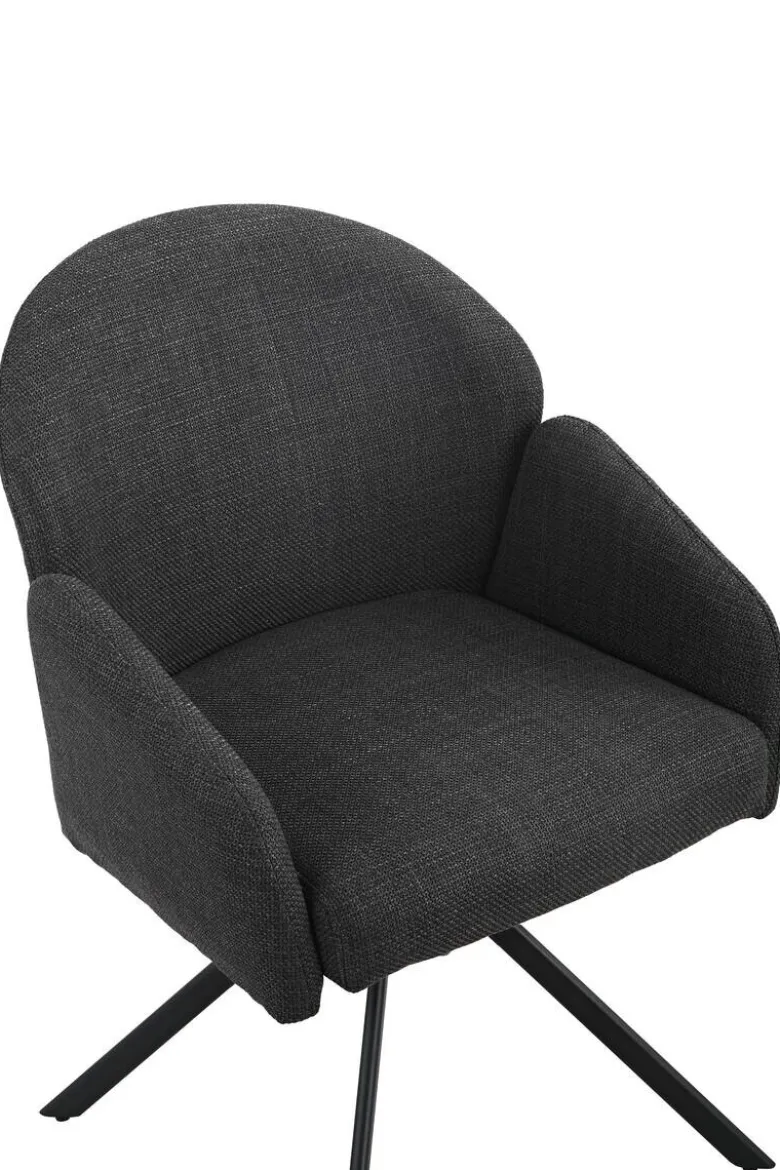 Drehstuhl Holly anthrazit Microfaser Webstoff B/H/T: ca. 57x84x61 cm