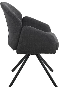 Drehstuhl Holly anthrazit Microfaser Webstoff B/H/T: ca. 57x84x61 cm
