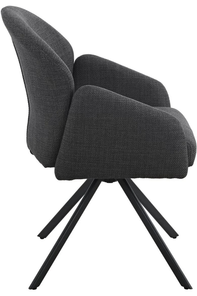 Drehstuhl Holly anthrazit Microfaser Webstoff B/H/T: ca. 57x84x61 cm