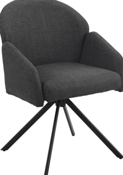 Drehstuhl Holly anthrazit Microfaser Webstoff B/H/T: ca. 57x84x61 cm