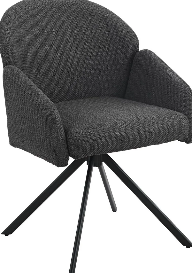 Drehstuhl Holly anthrazit Microfaser Webstoff B/H/T: ca. 57x84x61 cm