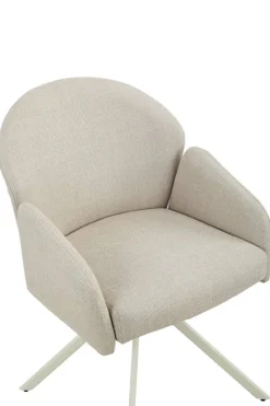 Drehstuhl Holly creme Microfaser Webstoff B/H/T: ca. 57x84x61 cm