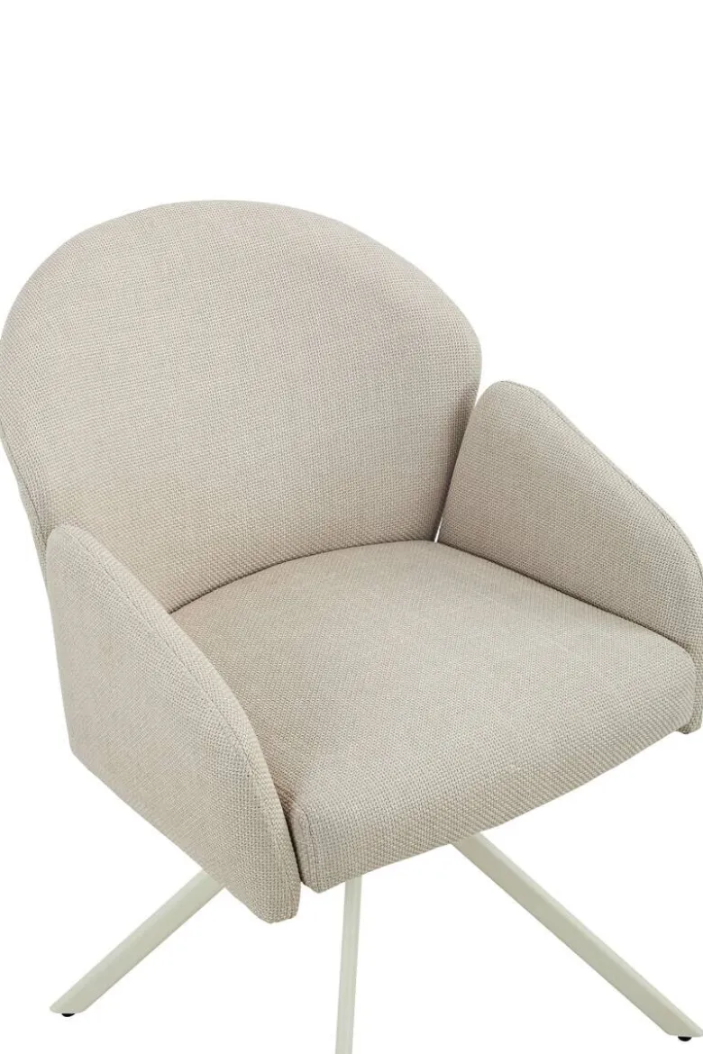 Drehstuhl Holly creme Microfaser Webstoff B/H/T: ca. 57x84x61 cm