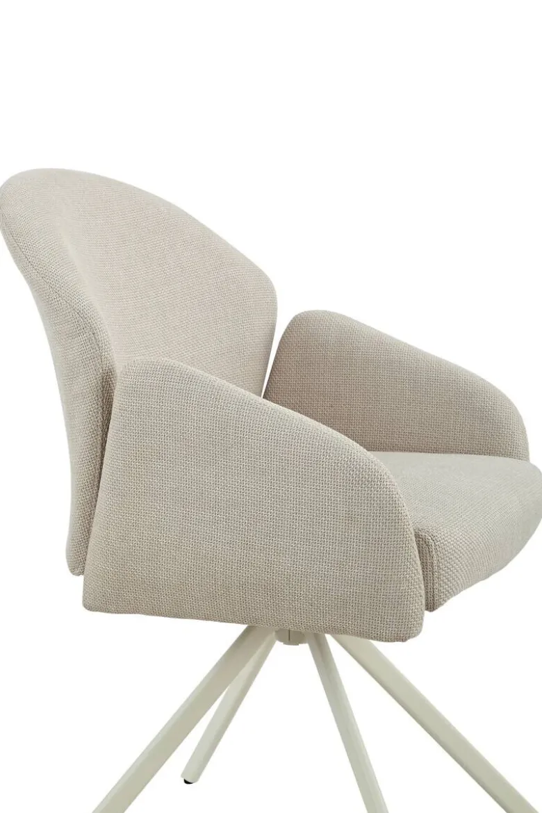 Drehstuhl Holly creme Microfaser Webstoff B/H/T: ca. 57x84x61 cm